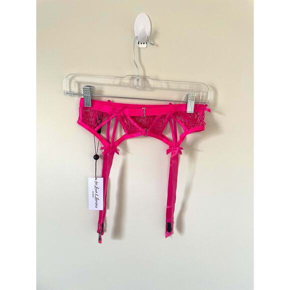 For Love & Lemons Victoria's Secret Soutache Garter Belt Pink Size XXS NEW - Picture 4 of 10